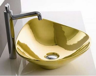 Złote design umywalki