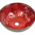 Czerwona umywalka design