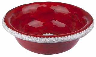 Nikola -  Ręcznie formowana czerwona umywalka z koronką