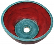 Nela - Czerwono-turkusowa stylowa umywalka 