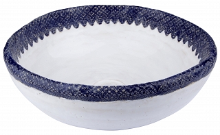 Brygida - Ręcznie formowana umywalka z niebieską koronką 