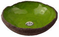 Szarlin - Zielona umywalka o nieregularnym kształcie