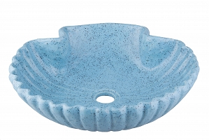 Laura - Błękitna umywalka w kształcie muszli